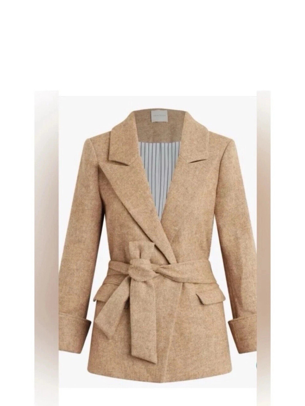 New, Favorite Daughter The Adrienne Belted Blazer in Beige Sz M #SJ2438 - Picture 2 of 10